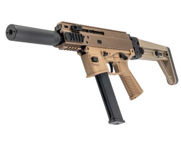 Maruyama SCW-9 Pro G GBB Airsoft SMG with MBT Stock – Tan Deluxe Edition