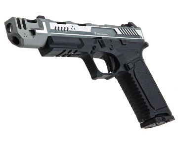 Strike Industries ARK 17 Green Gas Airsoft Pistol with Detachable Compensator (2-Tone SV / GY)