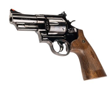 Umarex S&W M29 Airsoft Revolver CO2 (3 inch, Brown Grip, 6mm Version) – Titanium Black (by WinGun)