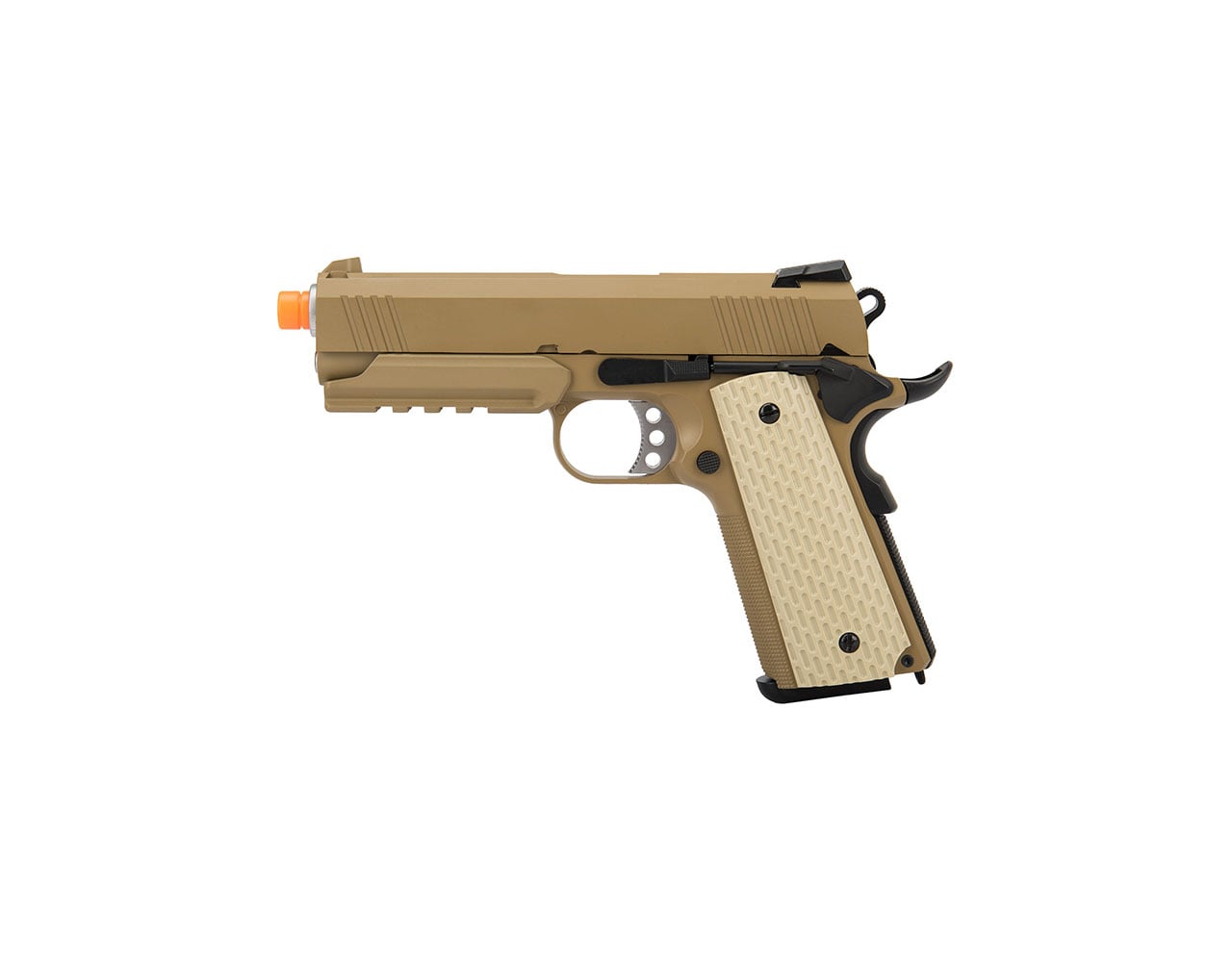 WE Tech Desert Warrior 4.3 1911 Gas Blowback Airsoft Pistol (Tan)