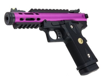 WE-Tech Hi Capa 5.1 Galaxy Type A Green Gas Airsoft Pistol – Purple Slide K Frame