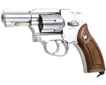 WinGun Airsoft Revolver CO2 731 Sheriff M36 (2.5 inch, Brown Grip, 6mm Version) – Silver