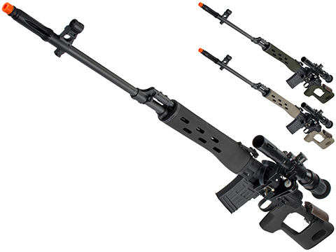 AIM Gas Blowback Russian Classic AK SVD Airsoft GBB Sniper Rifle w/ Scope