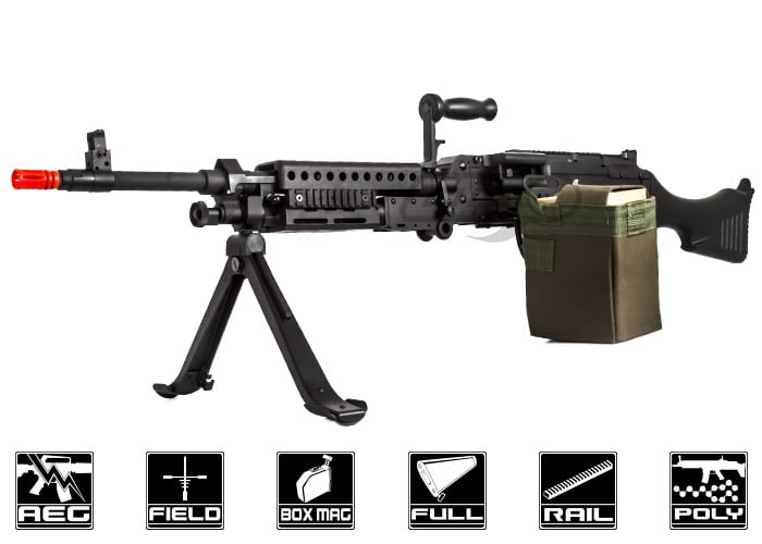 Lancer Tactical LT240 M240 Bravo AEG Airsoft LMG (Black)