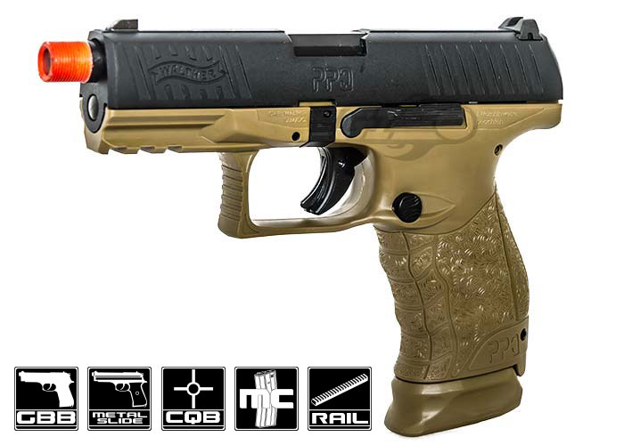 Elite Force Walther PPQ Tactical GBB Airsoft Pistol (Black/Dark Earth)