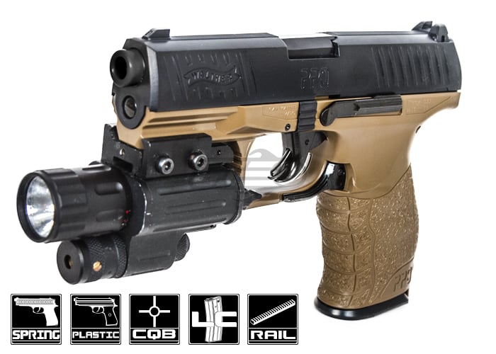 Elite Force Walther PPQ Spring Airsoft Pistol (Dark Earth/Black)