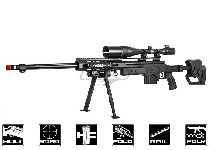 Well MB4411B Bolt Action Sniper Airsoft Rifle (Black)