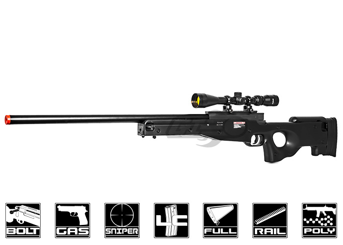 Well MB01B MK96 Bolt Action Sniper Gas Airsoft Rifle (Black)