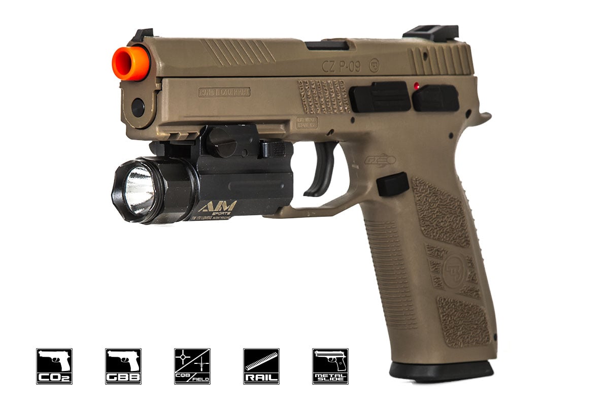 ASG CZ P-09 GBB Airsoft Pistol (Flat Dark Earth)