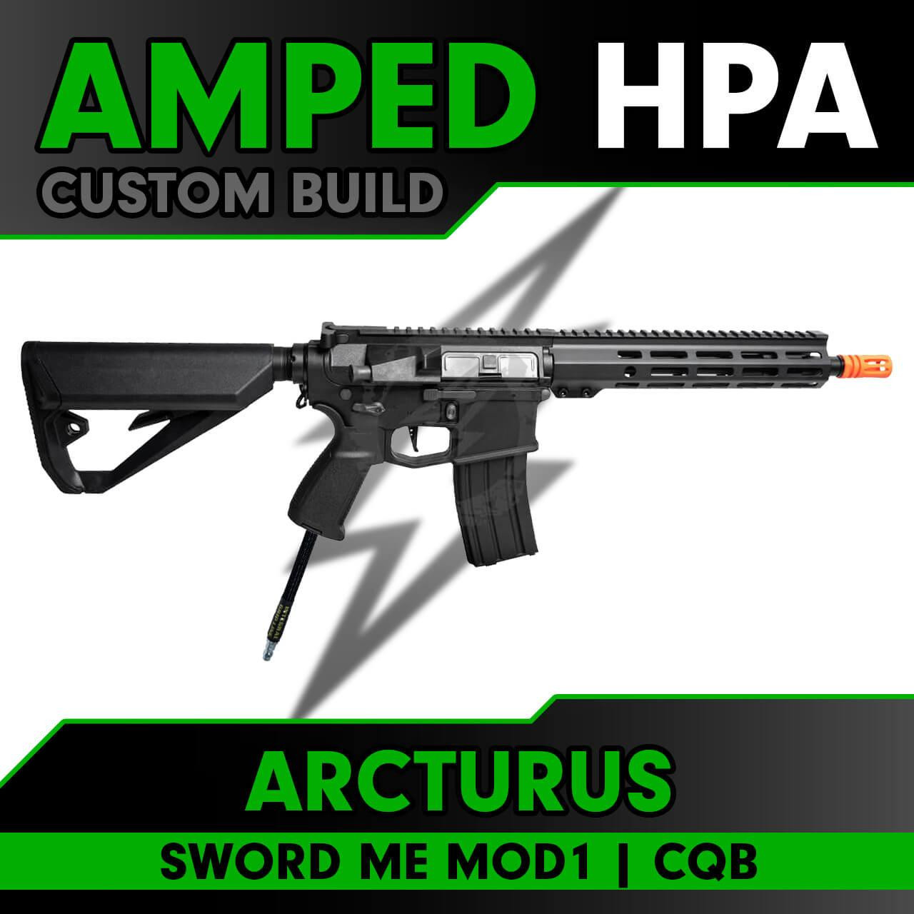Amped Custom HPA Arcturus Sword FE MOD1 CQB Airsoft Rifle with 9.55″ M-LOK Rail LITE / Feature Enhanced