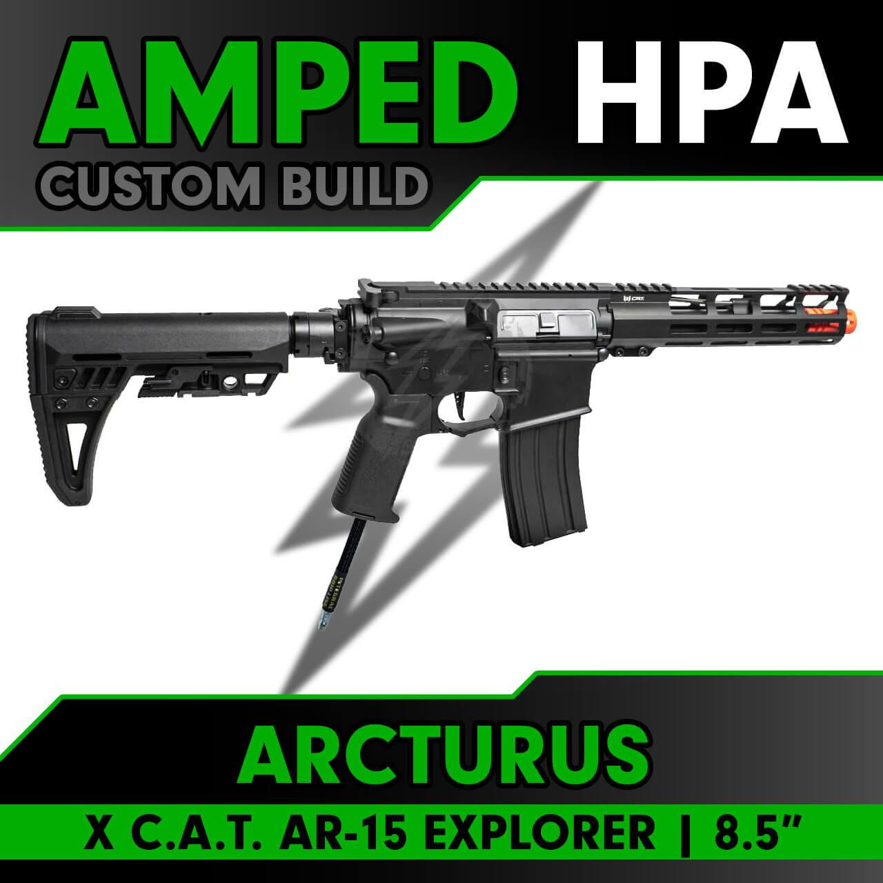 Amped Custom HPA Arcturus X C.A.T. AR-15 Explorer 8.5″ Airsoft Rifle
