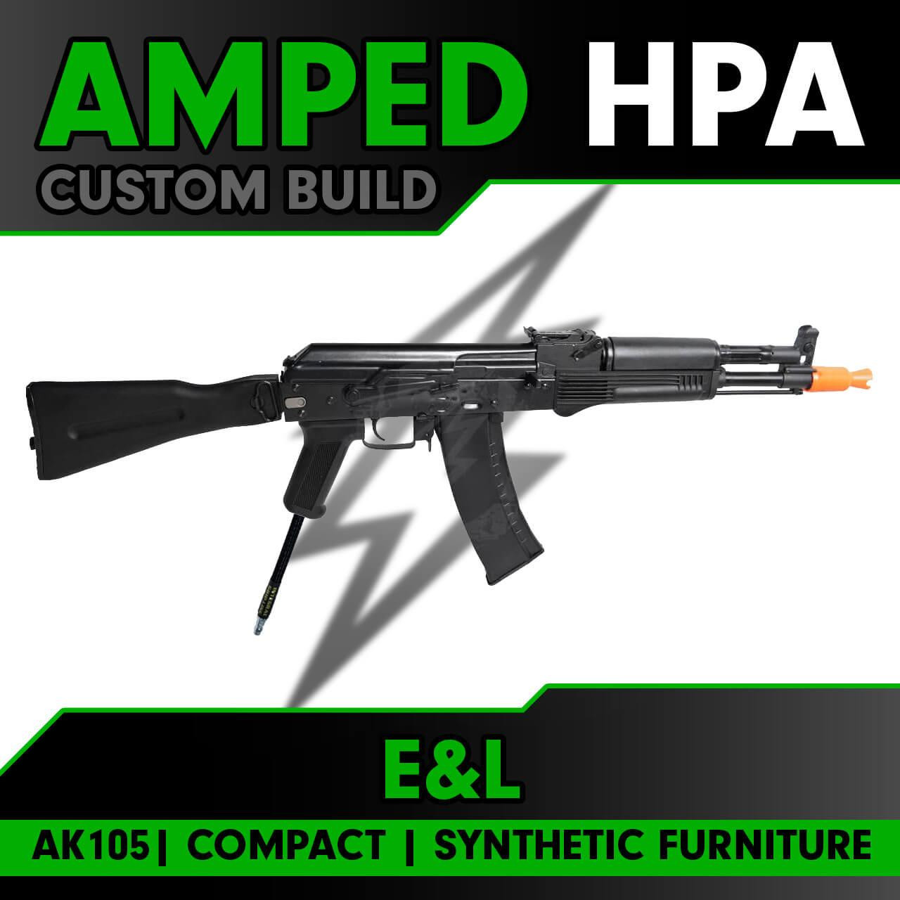 Amped Custom HPA E&L Airsoft New Essential Version AK105 Compact Steel Body with Folding Stock