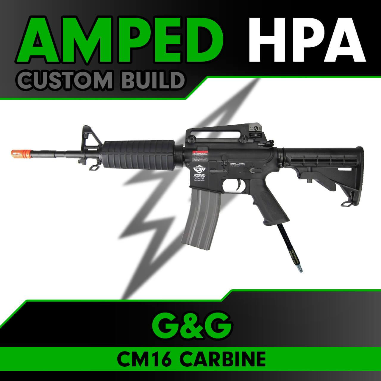 Amped Custom HPA G&G Combat Machine CM16 Carbine Rifle | Black
