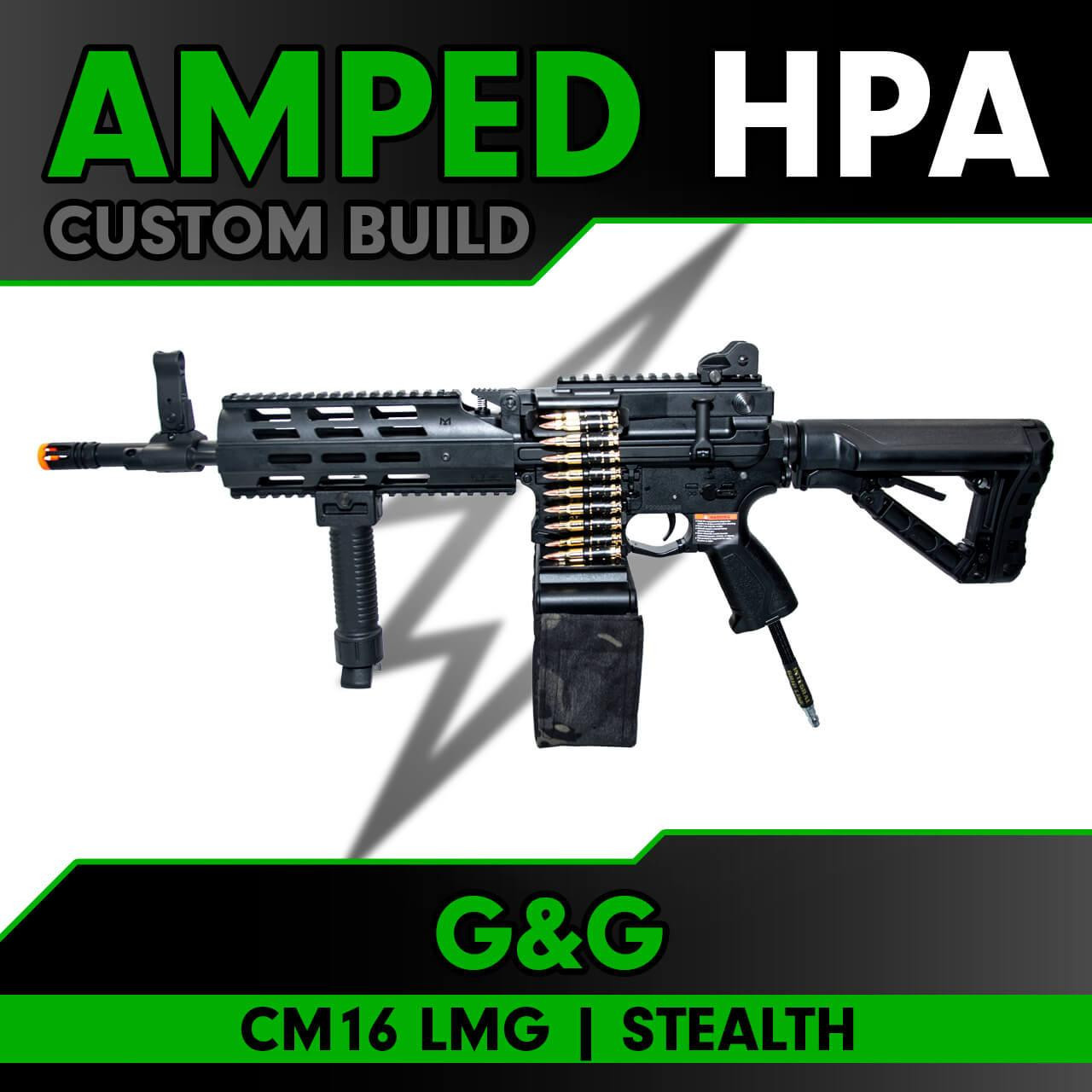 Amped Custom HPA G&G Combat Machine CM16 LMG | Stealth