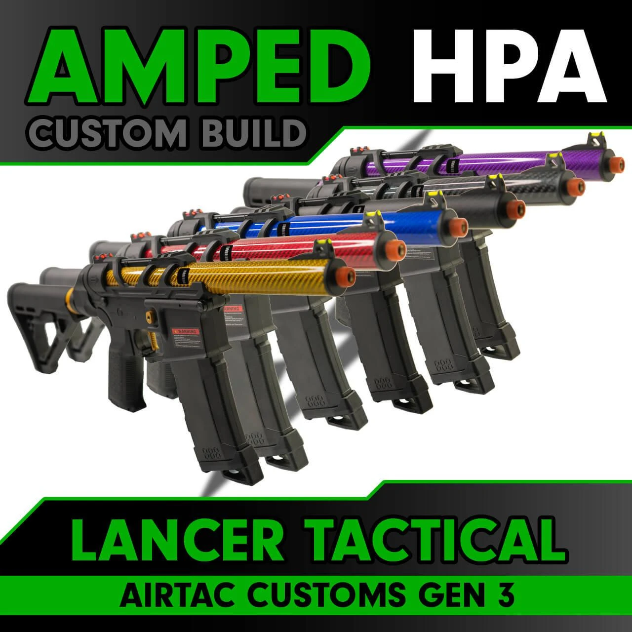 Amped Custom HPA Lancer Tactical x AirTac Customs GEN 3 Speedsoft Airsoft Rifle