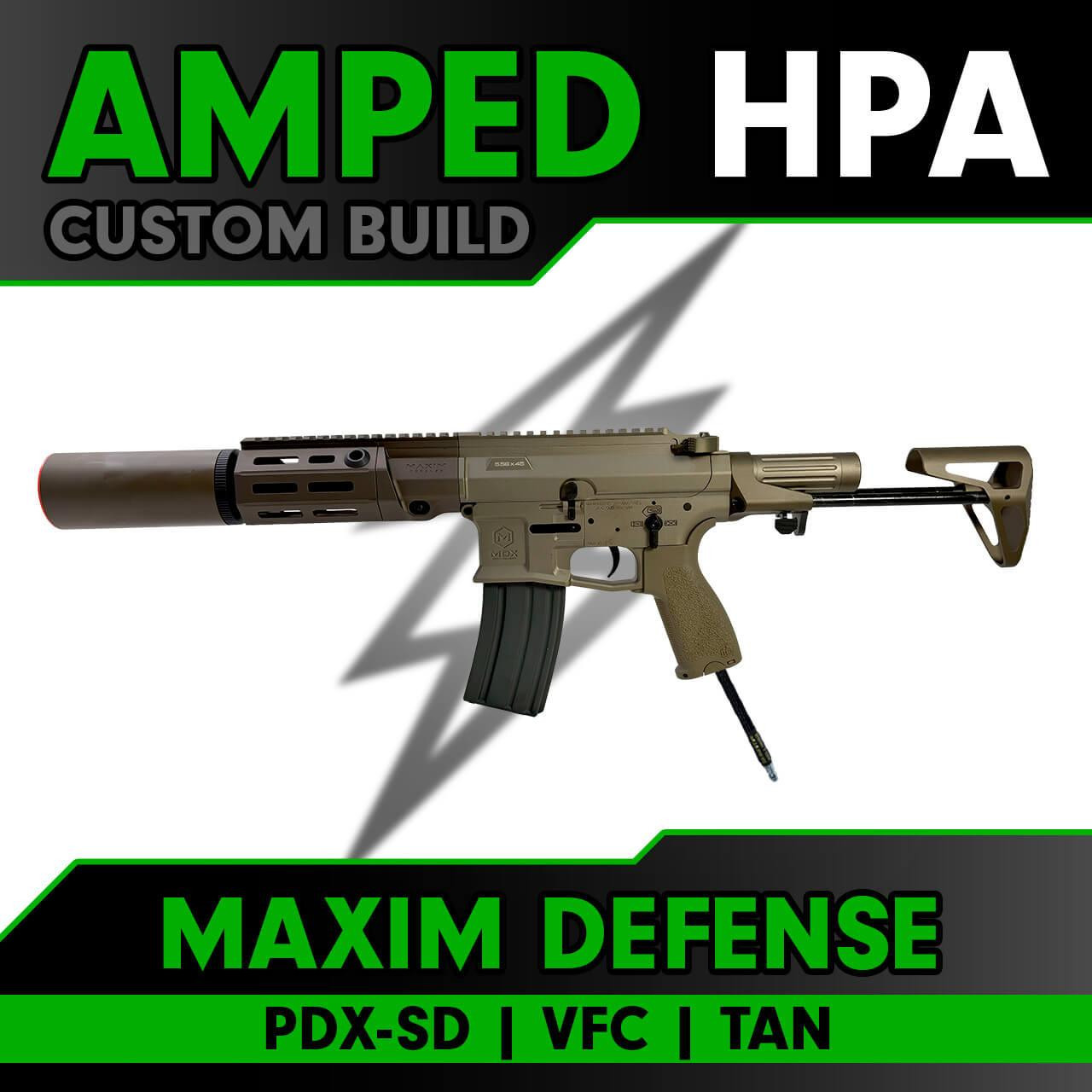 Amped Custom HPA Rifle Maxim Defense PDX-SD Airsoft Rifle made by VFC (Tan)
