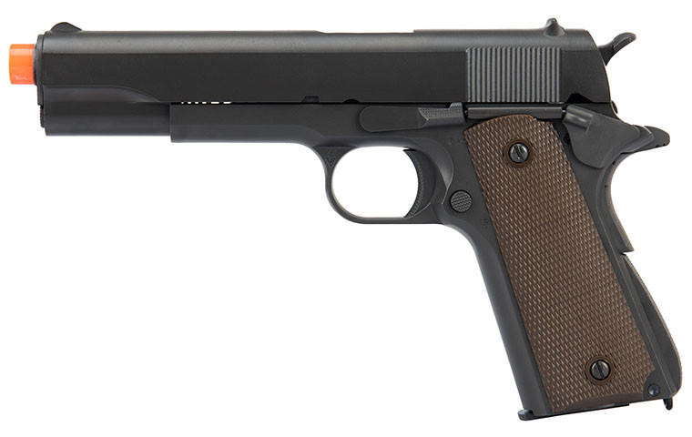 Army Armament Full Metal R31 1911 Gas Blowback Airsoft Pistol w/ Imitation Wood Grips, Black
