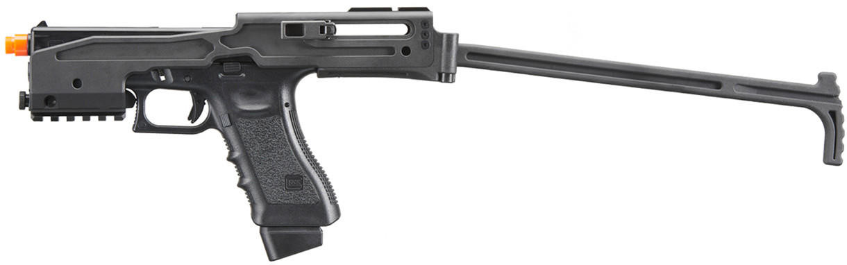 B&T Licensed Limited Edition Bundle Metal USW PCC Kit with Elite Force Gen 4 Glock 17 Gas Blowback Airsoft Pistol, Black