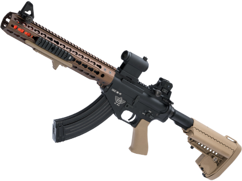 BOLT Airsoft BR-47 Mock Suppressor Ready 13″ KeyMod QDC B.R.S.S. EBB Airsoft AEG Rifle (Color: Tan)
