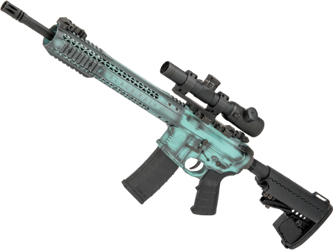 EMG x Black Rain Ordnance BRO M4 SPEC15 Airsoft AEG – King Arms w/ Custom Cerakote Finish (Color: Battle Worn Tiffany / Recon)
