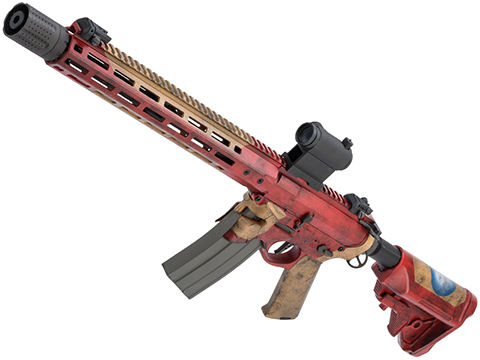 EMG x Sharps Bros “Overthrow” Advanced M4 Airsoft AEG Training Rifle w/ Black Sheep Arms Custom Cerakote (Model: 16″ RECCE / Stark Industries)