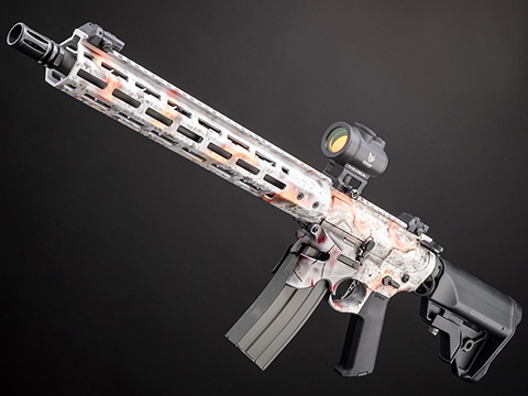 EMG x Sharps Bros “Overthrow” Advanced M4 Airsoft AEG Training Rifle w/ Grit City Custom Cerakote (Model: 16″ RECCE / Blizzard)