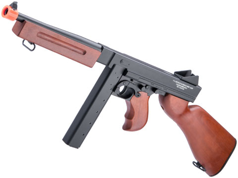 Cybergun x Auto Ordnance Thompson M1A1 Airsoft AEG Rifle w/ Real Wood Grip and Stock