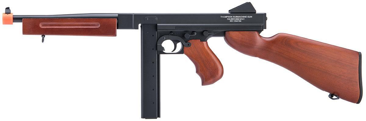 CYMA Cybergun Auto Ordnance Licensed Thompson M1A1 AEG Airsoft Rifle, Real Wood