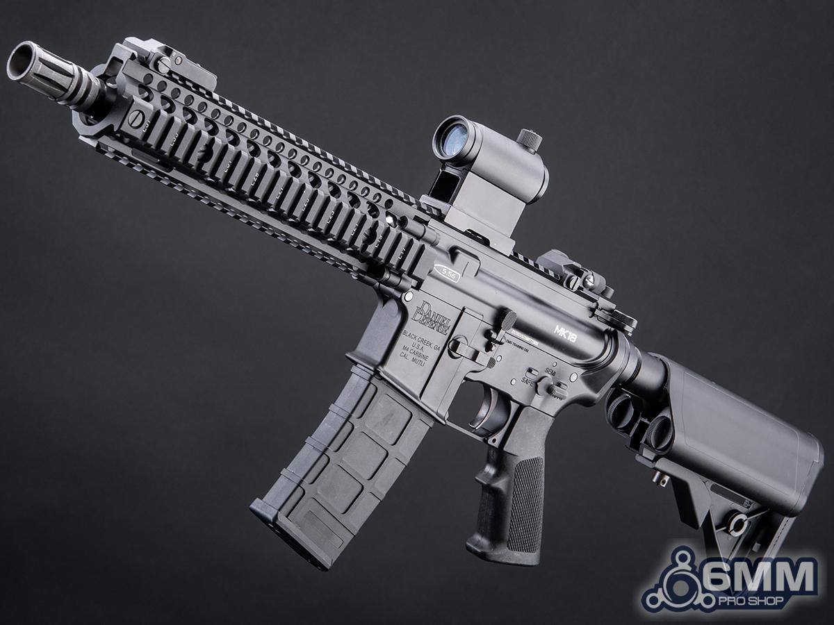 6mmProShop Daniel Defense Licensed MK18 GBB Airsoft Rifle by Golden Eagle | Black