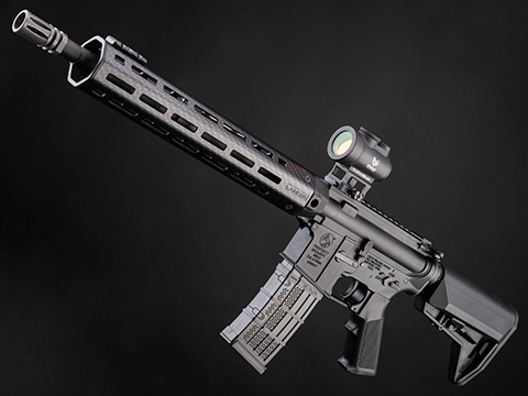 EMG x Colt x Lancer Systems LCH M4 Airsoft AEG Rifle w/ EMG Combat Ready Stock (Color: Black / 12″ Handguard / 400 FPS)