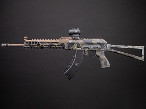 EMG x Rifle Dynamics AK RD-701 Airsoft AEG Rifle – CYMA w/ Custom Cerakote (Color: Splinter / Built-In Tracer)