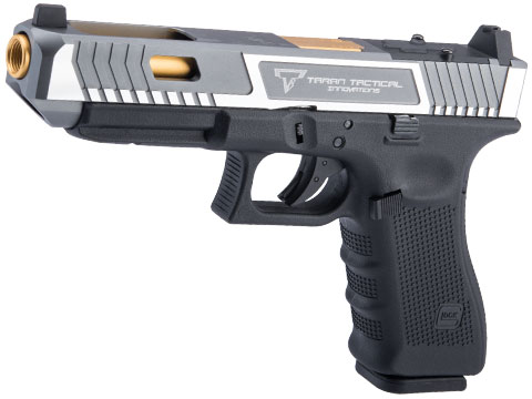 Elite Force x GLOCK 17 Gen.4 Gas Blowback Airsoft Pistol w/ EMG x Taran Tactical Innovations CNC G34 Combat Master Slide (Color: Silver)