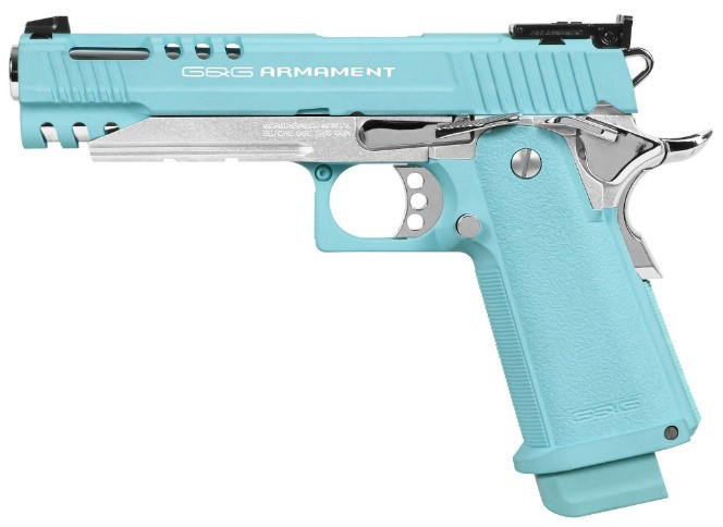 GandG Armament GPM1911 CP Gas Blowback Airsoft Pistol, Macaron Blue