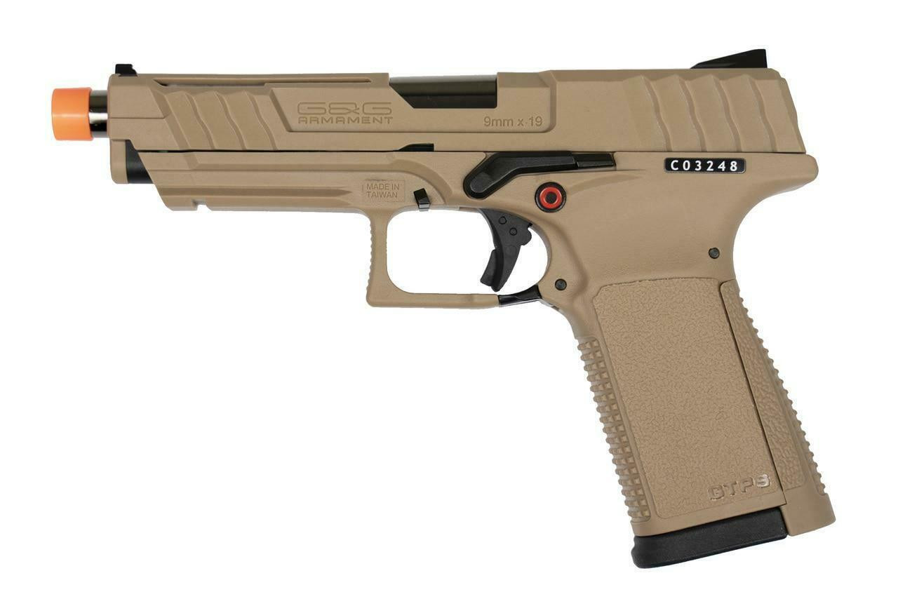 GandG GTP9 Gas Blowback Airsoft Pistol, Tan
