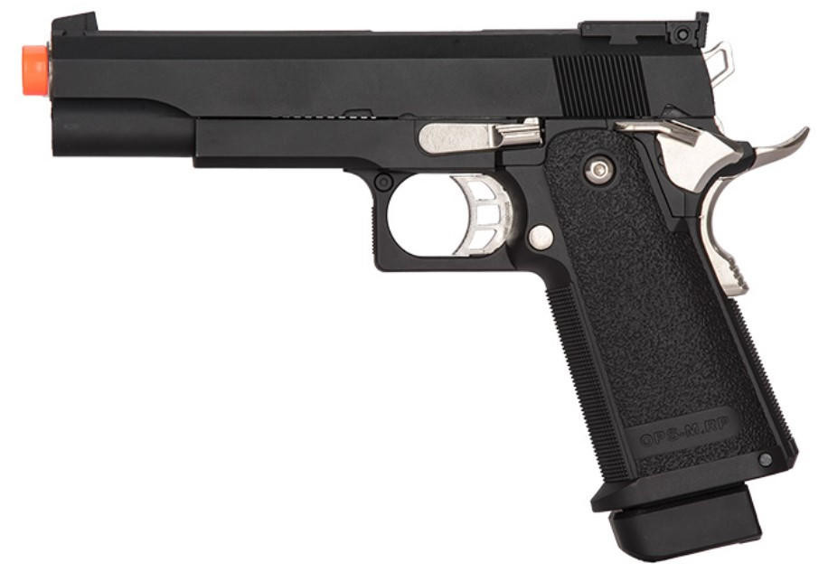 Golden Eagle IMF 3302 OPS-M.RP Hi-Capa Semi-Auto GBB Metal Pistol, Black