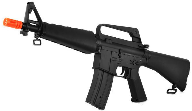 Golden Eagle Vietnam Era Carbine M4 Airsoft AEG Rifle w/ Adjustable Stock, Black