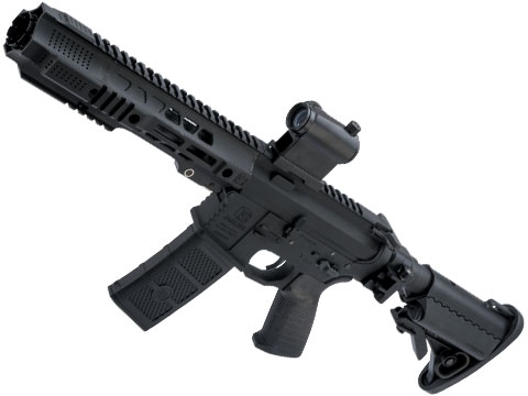 EMG x SAI GRY Gen. 1 Billet Style Receiver AEG Training Rifle w/ Folding Stock & E-Shooter Kestrel ETU (Model: CQB / Black / 350 FPS)