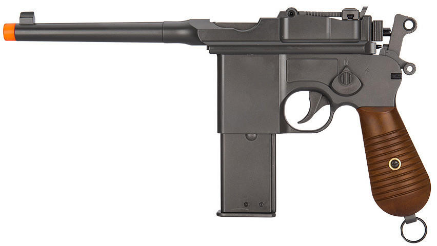 HFC Gas Non-Blowback C96 “Box Cannon” Airsoft Pistol, Black