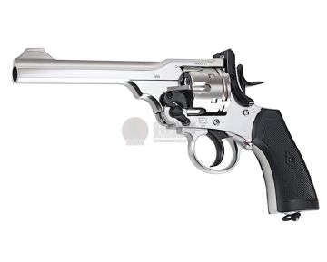 WinGun Webley MK VI Airsoft Revolver CO2 792 (Black Grip, 6mm Version) – Silver