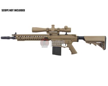 ARES SR25-M110K Airsoft M4 AEG Sniper – Tan (Licensed by Knight’s)