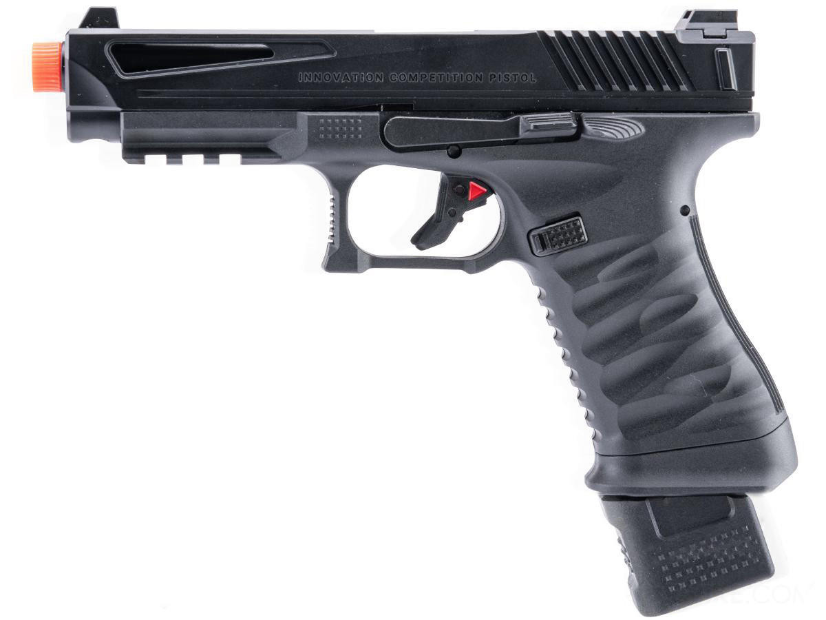 ICS ICP Green Gas Blowback Airsoft Pistol, Black