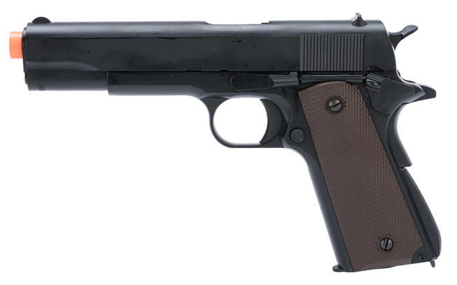 KJW Full Metal M1911-A1 CO2 Gas Blowback Airsoft Pistol, Black
