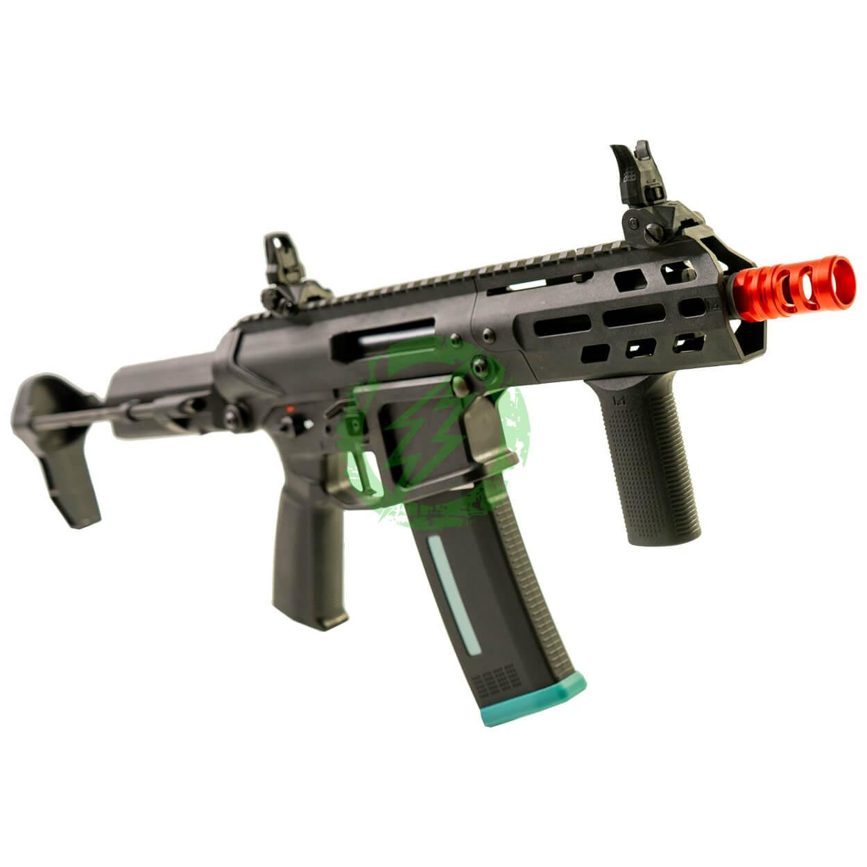 KWA | Original EVE-4 AEG Airsoft Rifle Variable Starter Bundle (Black) with 3 Pack KWA MS120 AEG Midcaps ICE/MINT/Midnight and KWA 11.1v 1400mah Lipo Battery