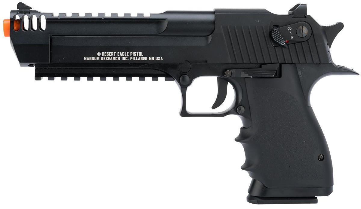 KWC Magnum Research Licensed Semi/Full Auto Metal Desert Eagle L6 CO2 Gas Blowback Airsoft Pistol, Black