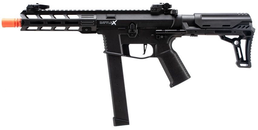 Lancer Tactical Gen 2 9mm Style Battle X CQB Carbine Airsoft AEG Rifle, Black