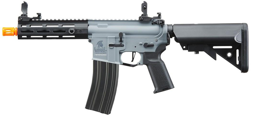 Lancer Tactical Gen 2 Hellion M-LOK 7″ Airsoft M4 AEG Rifle, Grey/Black