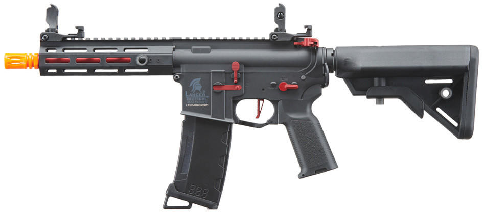 Lancer Tactical Gen 3 Hellion 7″ M-LOK Airsoft AEG Rifle w/ Crane Stock
