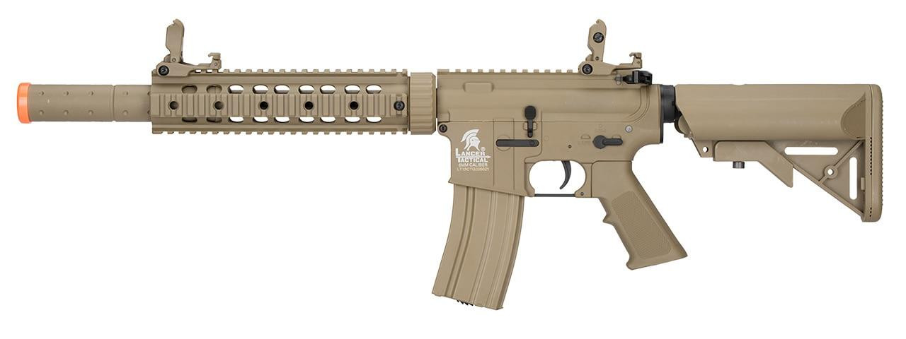 Lancer Tactical LT-15 M4 SD 9 Hybrid Gen 2 Low FPS AEG Airsoft Rifle, Tan
