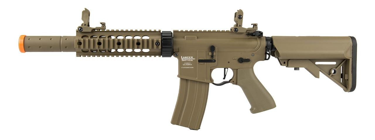 Lancer Tactical M4 SD Proline Series 7 Rail High FPS Airsoft Rifle, Tan