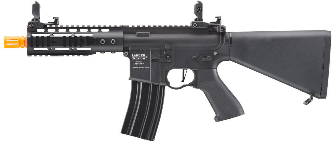 Lancer Tactical Proline 7″ Picatinny M4 Airsoft AEG Rifle w/ Stubby Stock, Black